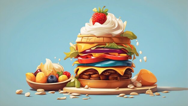 Foto fast food vector art icons e gráficos para download grátis gerado pela ia