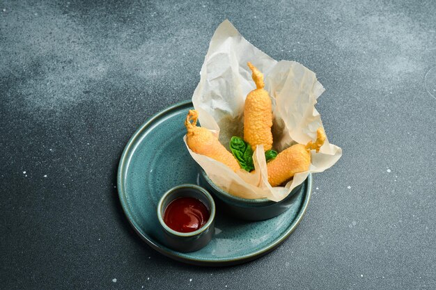 Fastfood Mini Würstchen sind frittiert Appetizer Lebensmittel Lieferung