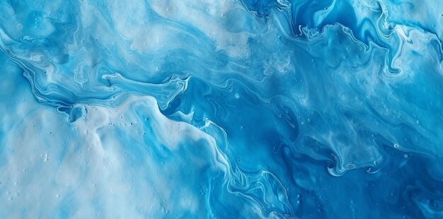 Foto faszinierende blaue farbe textur abstrakte kunst hintergrund mit flüssigkeit flüssigkeit grunge textur