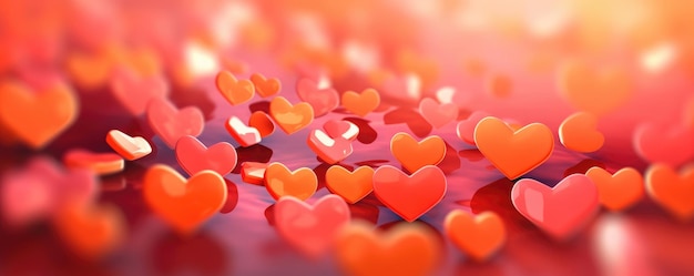 Faszinierende Liebe Romantische rote Herzen für den Valentinstag