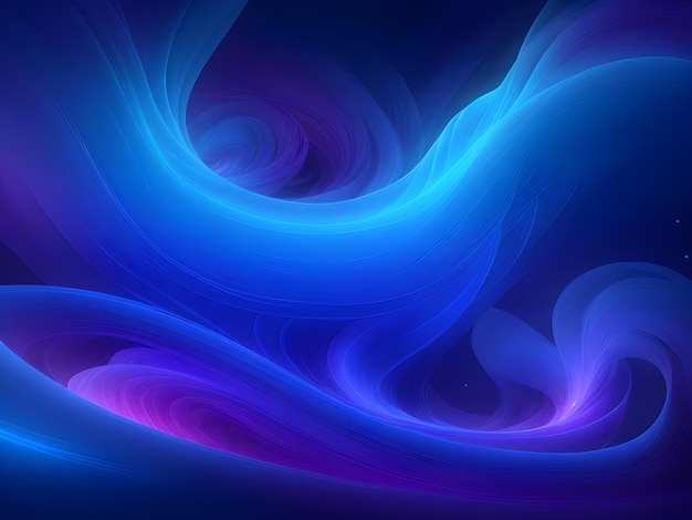 Faszinierende Wellen aus Neonlicht, die über den 3D-Animationsstil fließen