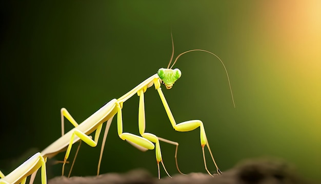 Faszinierender 16k Praying Mantis Insect View Detaillierter Makro-Zoom mit Kopierraum