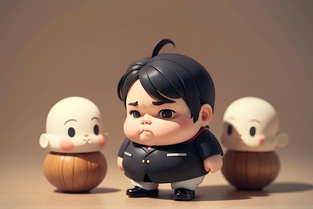 Fat Boy Cartoon Character Styling Anime-Stil Fette Tapeten Hintergrundmodell Charakter Rendering