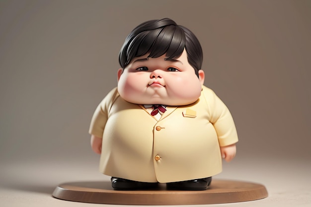 Fat Boy Cartoon Character Styling Anime-Stil Fette Tapeten Hintergrundmodell Charakter Rendering