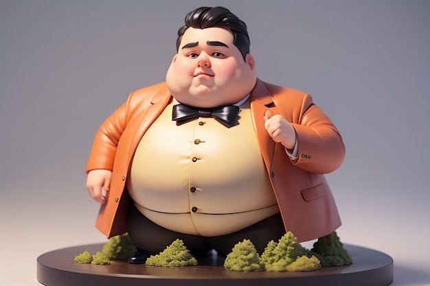 Foto fat boy cartoon charakter styling anime stil fat wallpaper hintergrund modell charakter rendering