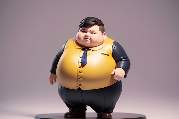 Fat Boy Cartoon Charakter Styling Anime Stil Fat Wallpaper Hintergrund Modell Charakter Rendering