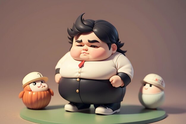 Fat Boy Cartoon Charakter Styling Anime Stil Fat Wallpaper Hintergrund Modell Charakter Rendering