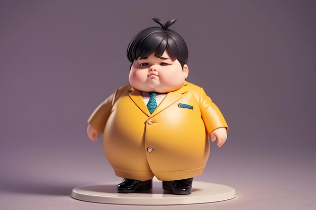 Fat Boy Cartoon Charakter Styling Anime Stil Fat Wallpaper Hintergrund Modell Charakter Rendering