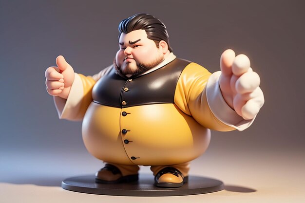 Foto fat boy cartoon charakter styling anime stil fat wallpaper hintergrund modell charakter rendering