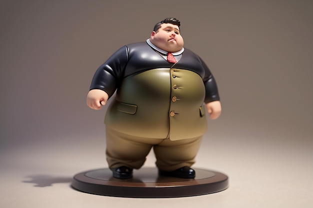 Fat Boy Cartoon Charakter Styling Anime Stil Fat Wallpaper Hintergrund Modell Charakter Rendering