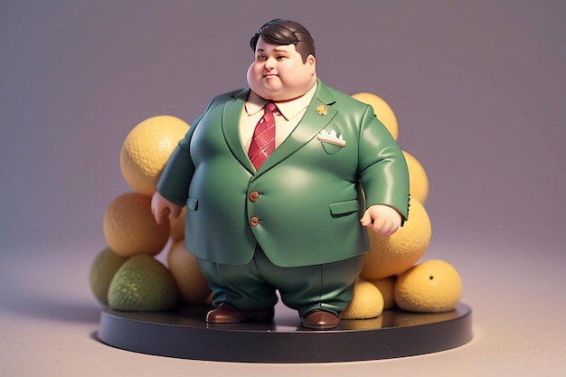 Fat Boy estilo de personagem de desenho animado estilo anime papel de parede gordo modelo de fundo renderização de personagem