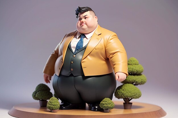 Fat Boy estilo de personagem de desenho animado estilo anime papel de parede gordo modelo de fundo renderização de personagem