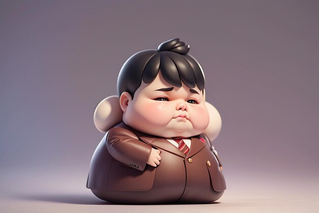 Fat Boy Estilo de personagem de desenho animado Estilo de anime Papel de parede gordo Modelo de fundo Renderização de personagem