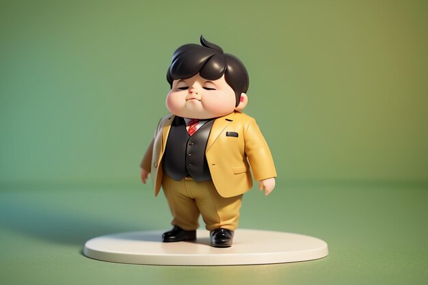 Fat Boy Estilo de personagem de desenho animado Estilo de anime Papel de parede gordo Modelo de fundo Renderização de personagem