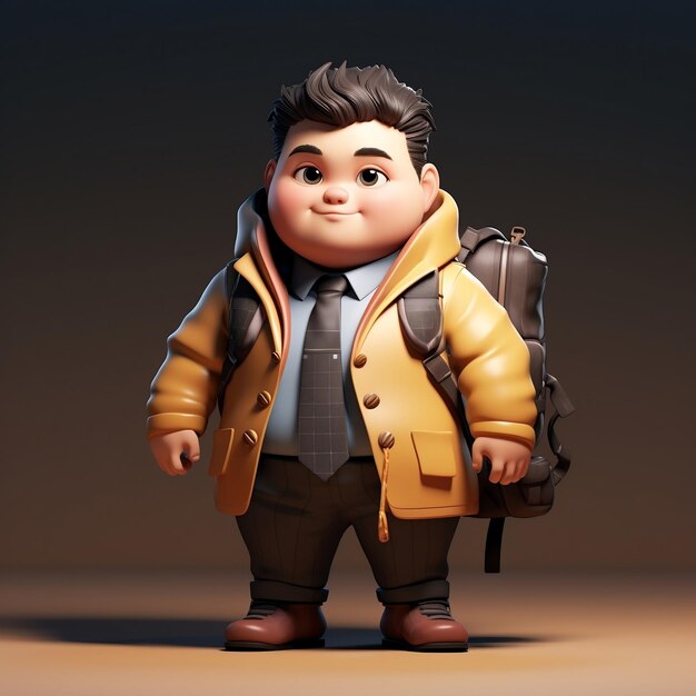 Fat Boy Personagem de desenho animado Estilo Anime Modelo Rendering