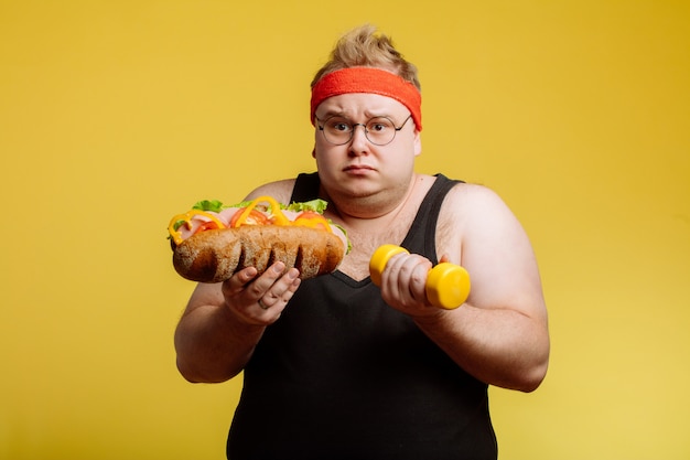 Fat Man Wahl zwischen Sport und Fast Food