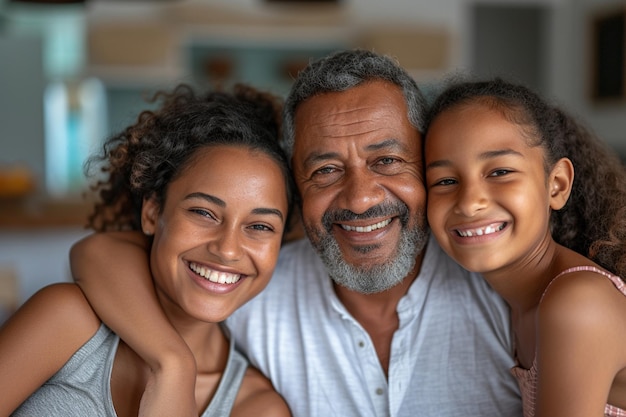 Foto fathers day smiling people father with chidren