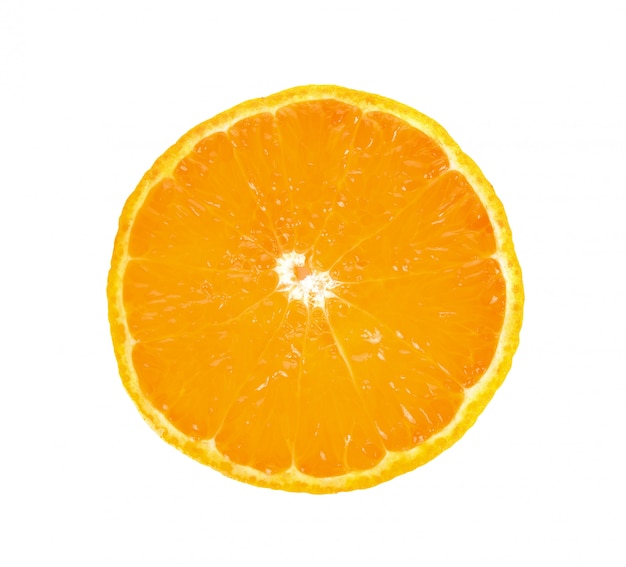 Fatia de fruta laranja isolada