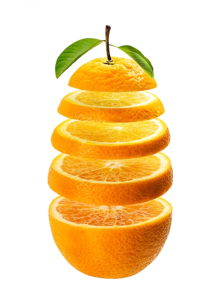Fatia de laranja flutuante