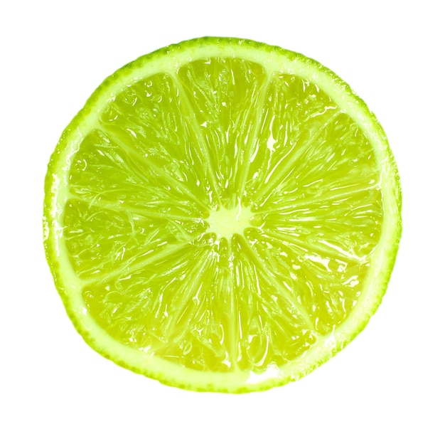 Foto fatia de limão fresco isolada no branco