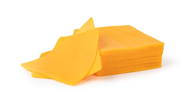 Foto fatia de queijo em um fundo branco