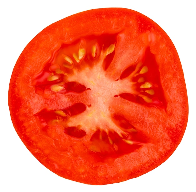 Fatia de tomate isolada perto