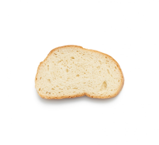 Fatia oval fresca de pão feito de farinha de trigo branca