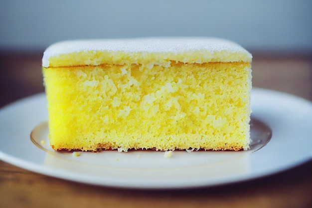 Fatias de bolo de limão em fatias de comida caseira no café da manhã