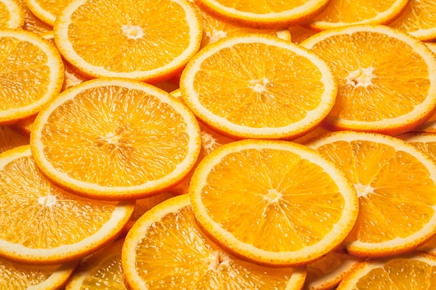 Fatias de frutas coloridas de laranja