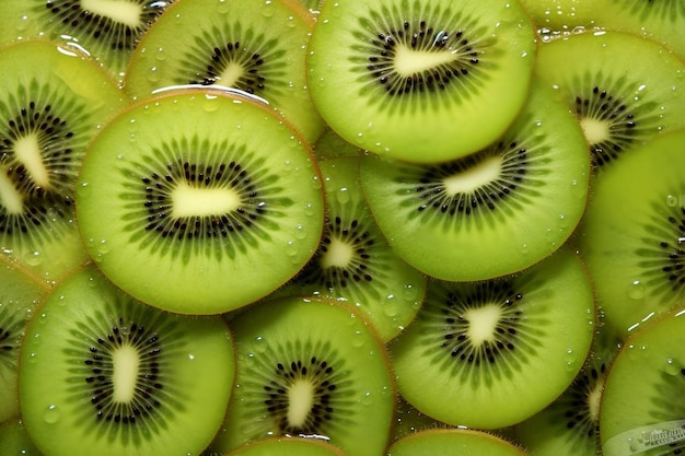 Fatias de kiwi em água