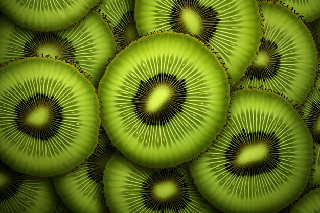 Foto fatias de kiwi verde em detalhes fascinantes ar 32 c 25