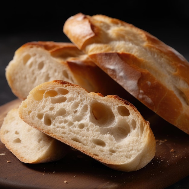 Fatias de pão Ciabatta