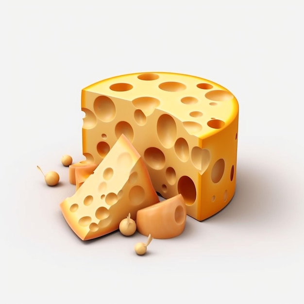 fatias de queijo ilustração vetorial realista 3d