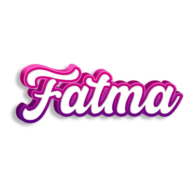 Fatma tipografía diseño 3d amarillo rosa blanco fondo foto jpg