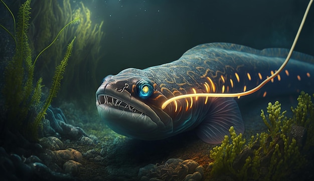 Fatos sobre peixes de enguia elétrica imagens de ilustração de moray de água doce Arte gerada por Ai