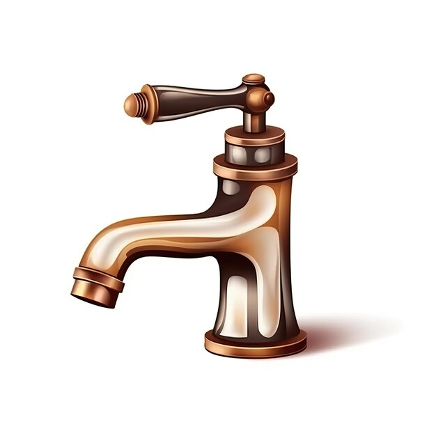 Foto faucet estilo de arte realista fundo branco alto qu