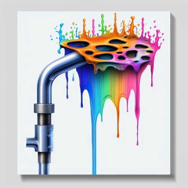 Foto faucet surrealismo estilo de arte fundo branco alto q