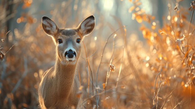 Fauno en el bosque de otoño