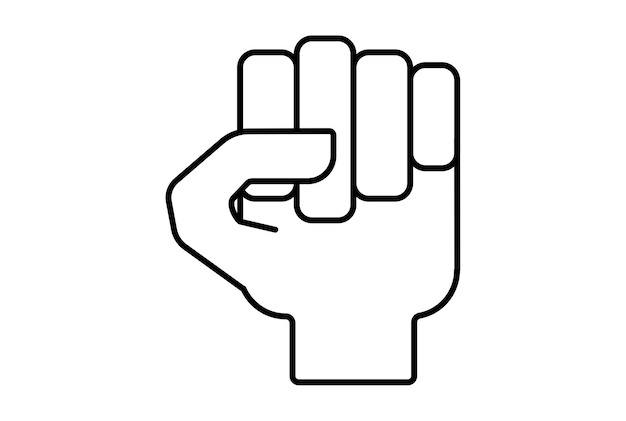 Fausthandsymbol Geste Liniensymbol Web-App-Zeichen