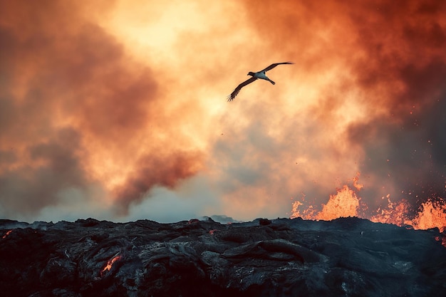 Fava fotorrealista que fluye en Islandia