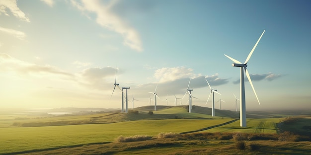 Fazenda de eletricidade de energia eólica gerada por IA geradora de energia eólica