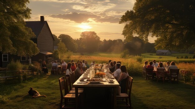 Foto fazenda de jantar fresco