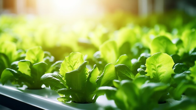 Fazenda de vegetais hidropônicos orgânicos fecha fazenda de cultivo de alface verde