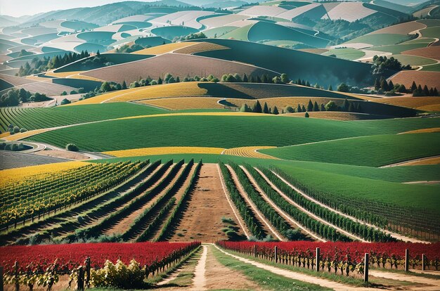 Fazenda Plantação Campo Paisagem Indústria Agricultura Conceito Imagem