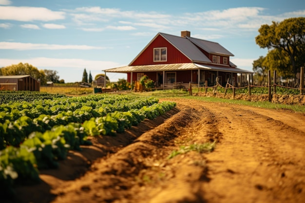 Fazenda rústica e jardim de legumes orgânicos