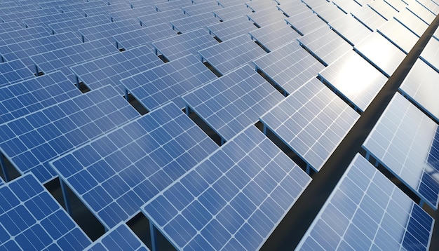 Foto fazenda solar energia limpa para negócios esg renderização 3d