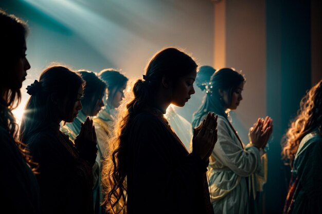 Fé e espiritualidade iluminadas na noite escura em uma vela acesa