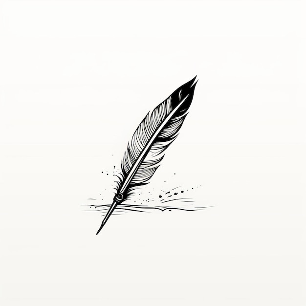 Feather Quill Vector dibujado a mano en estilo Gabriel Pacheco