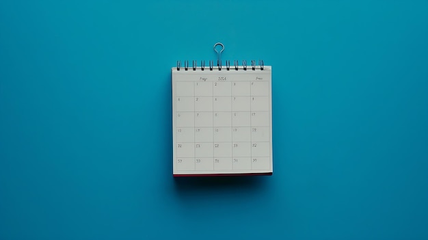 Februar 2024 Kalender Flachlage blauer Hintergrund Generative KI
