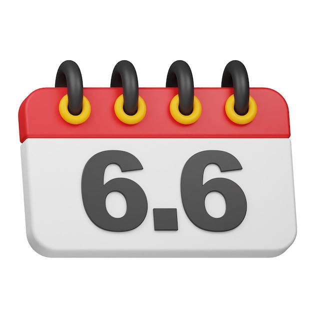 fecha 66 icono 3D aislado en el fondo blanco